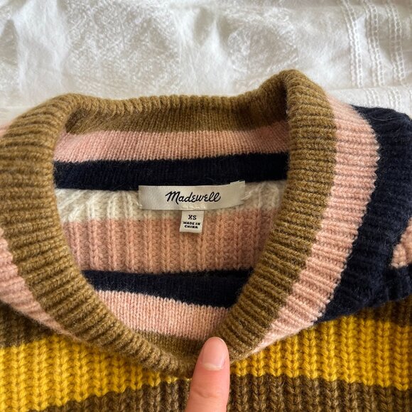Madewell striped merino wool crewneck sweater - Picture 4 of 5